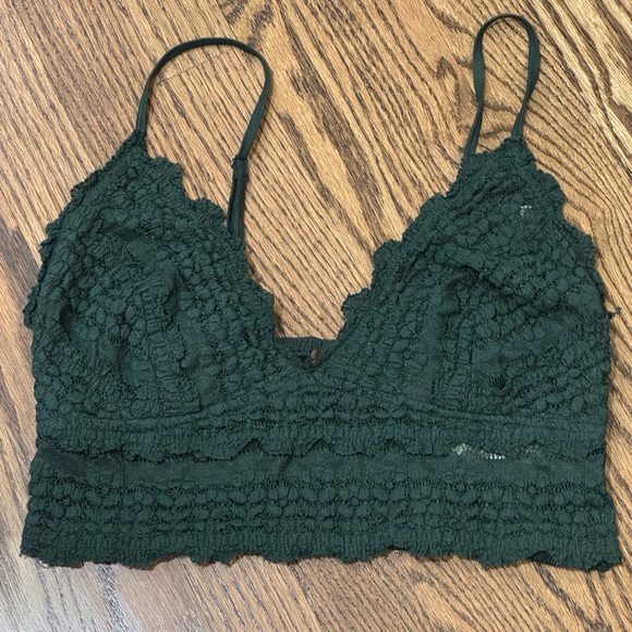 NWOT Lace Bralette in Forest Green - Picture 2 of 3